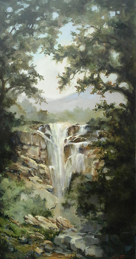 Waterfall #1 Painting by Tigran Ghulyan