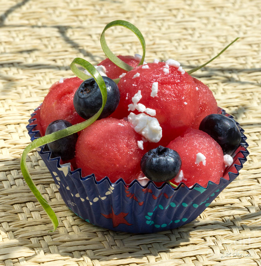 Summer Photograph - Watermelon Blueberry and Goatcheese #2 by Iris Richardson