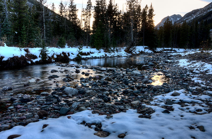 Waterton river in Winter #1 Photograph by Mark Duffy