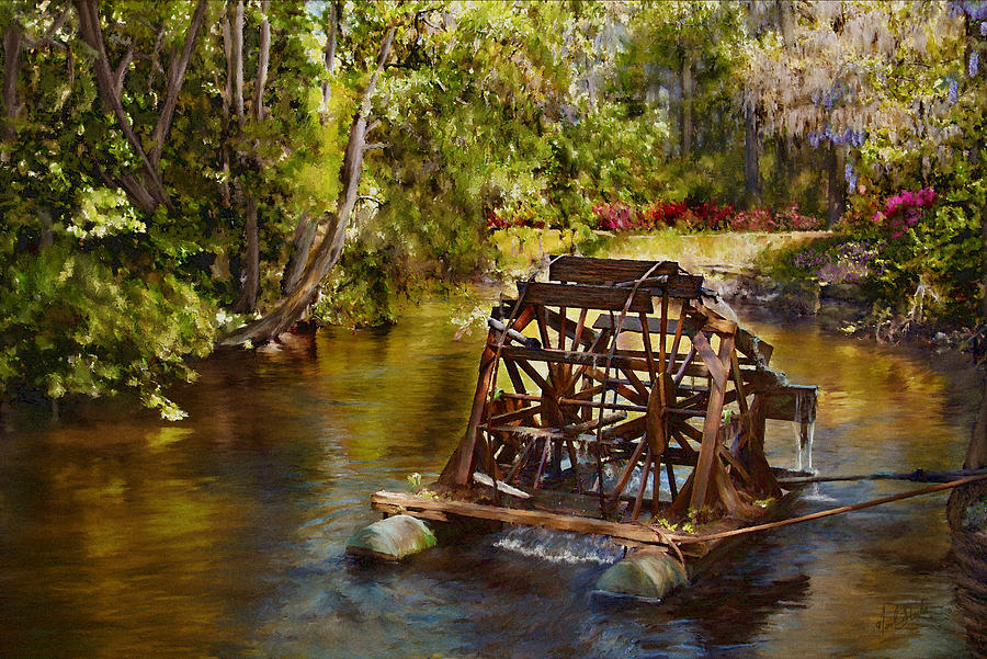 Waterwheel Painting by Noel Steele - Fine Art America