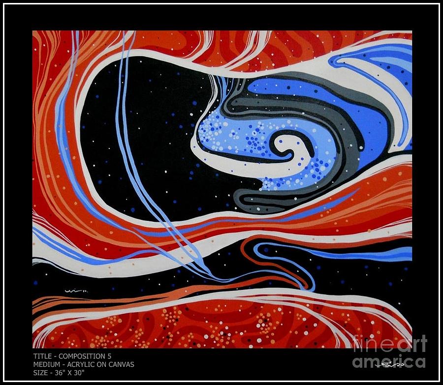 Composition Painting - Wave #1 by Arko Dhak
