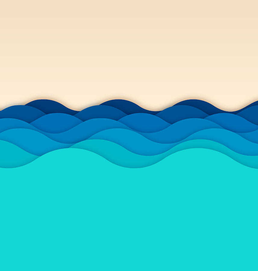 Waves Background #1 Drawing by Filo