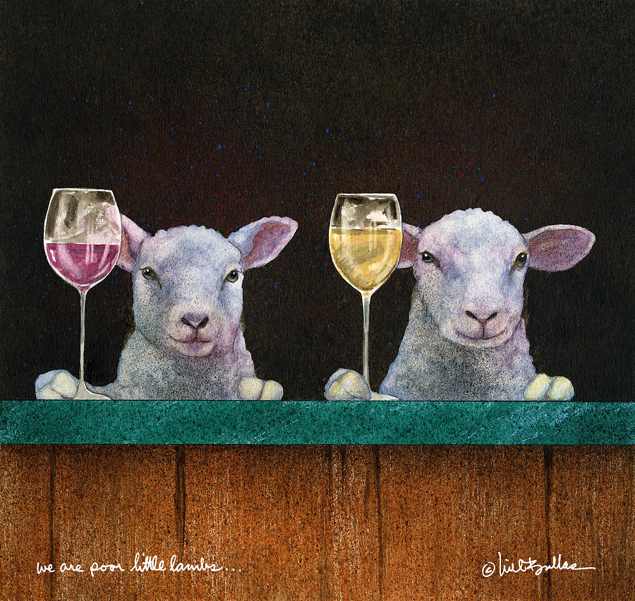 Sheep Painting - We Are Poor Little Lambs... #1 by Will Bullas