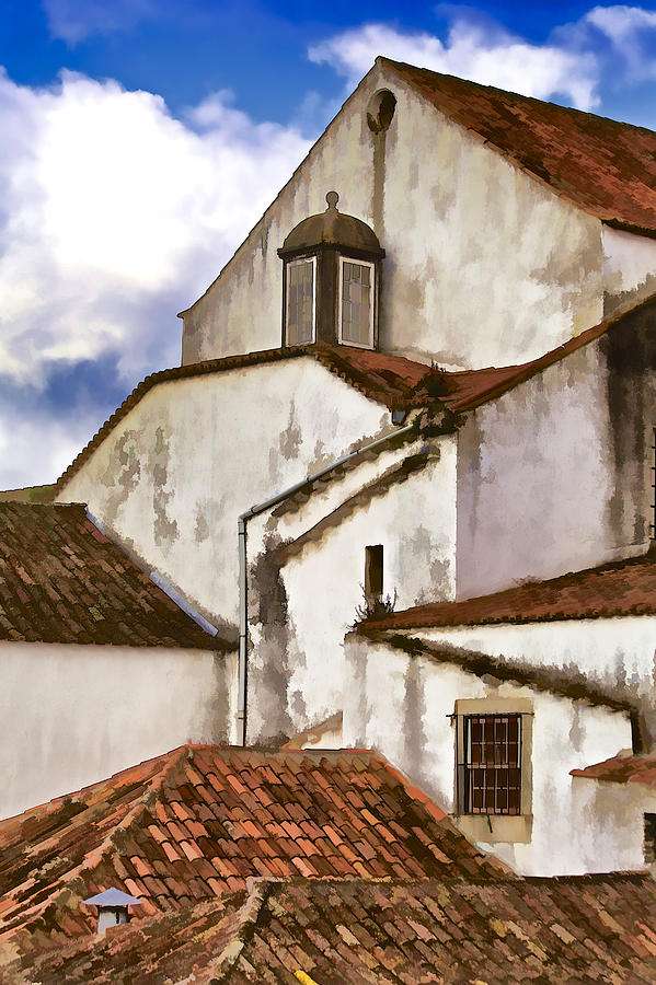 Casa Painting - Weathered Buildings of the Medieval Village of Obidos #2 by David Letts