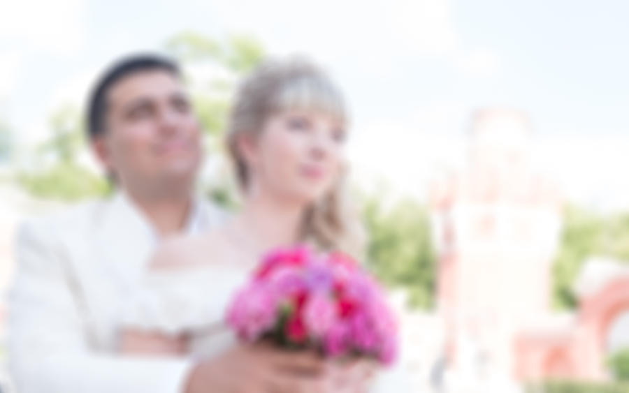Wedding Blur Background With Bride And Groom Photograph