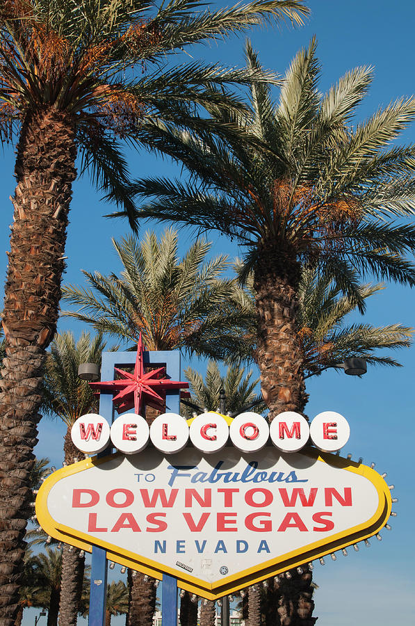 Las Vegas Photograph - Welcome To Downtown Las Vegas Sign, Las #1 by Michael Defreitas