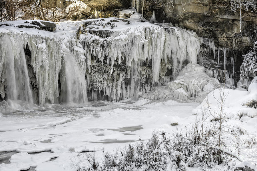 West Elyria Falls In Winter Photograph by Michael Shake - Pixels