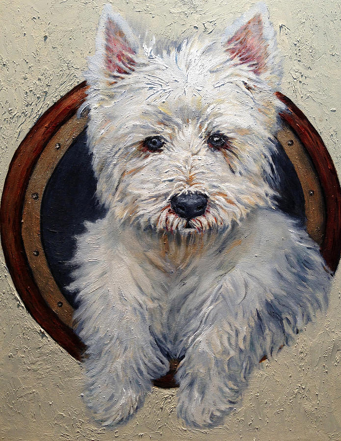 West Highland Terrier Dog Portrait Painting by Portraits By NC