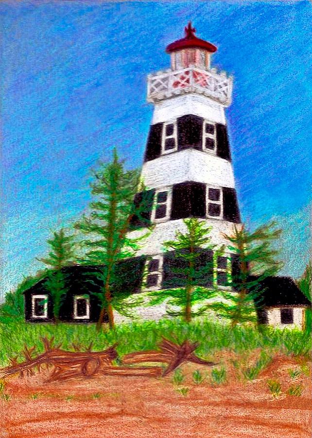 West Point Lighthouse #1 Drawing by Jo Prevost