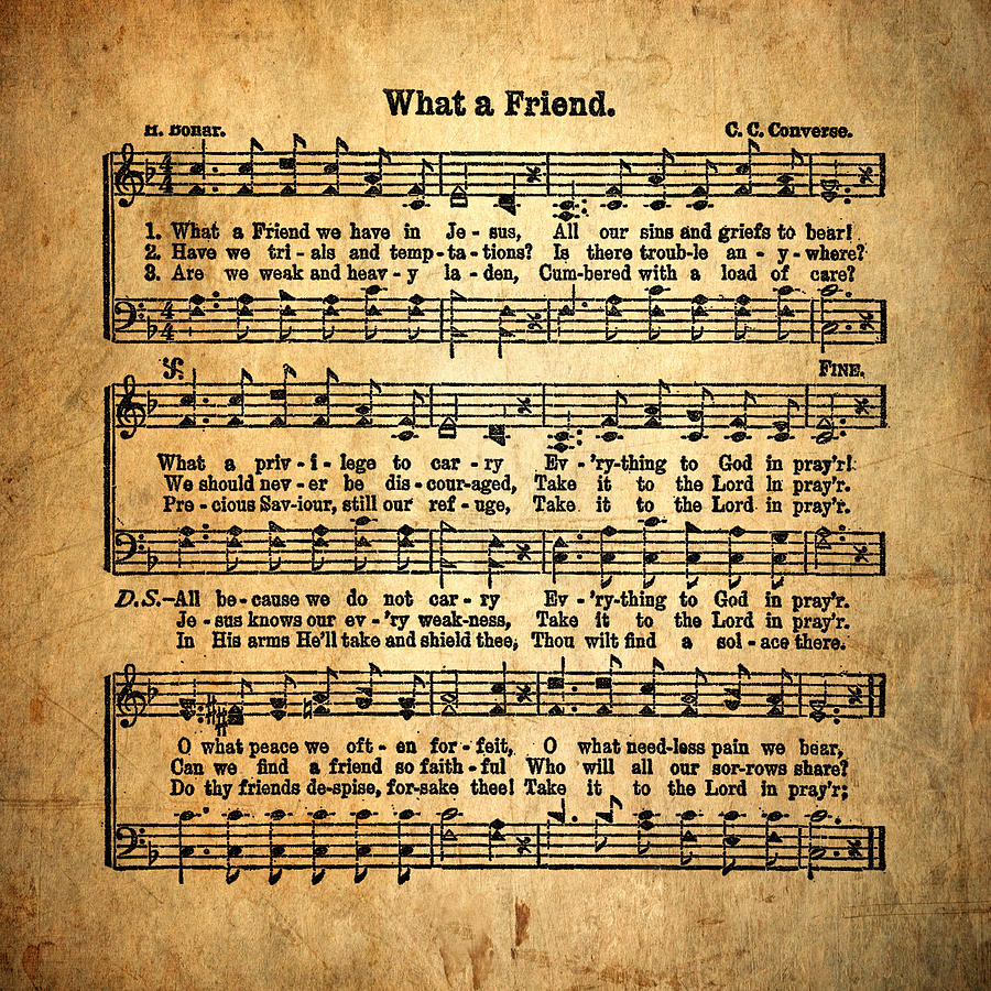 Music Photograph - What a Friend We Have in Jesus #2 by David and Carol Kelly