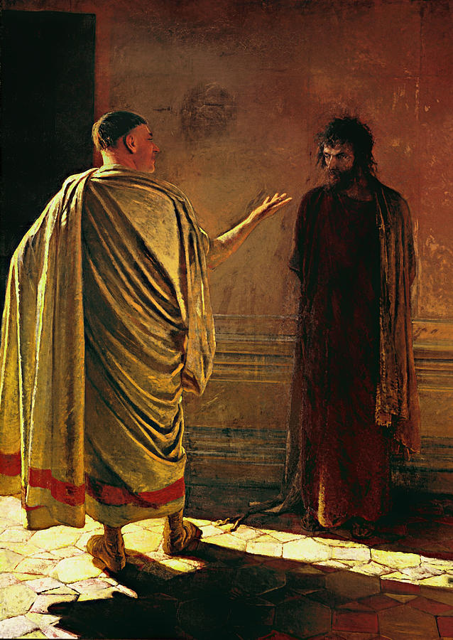Vintage Painting - What is Truth - Christ and Pilate #1 by Mountain Dreams