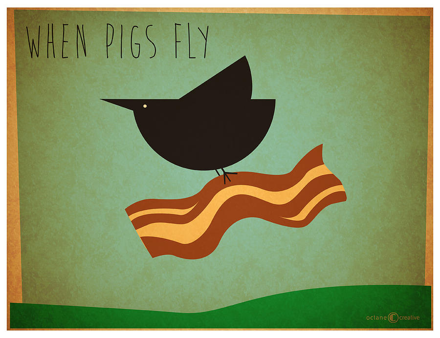Pig Digital Art - When Pigs Fly #1 by Tim Nyberg