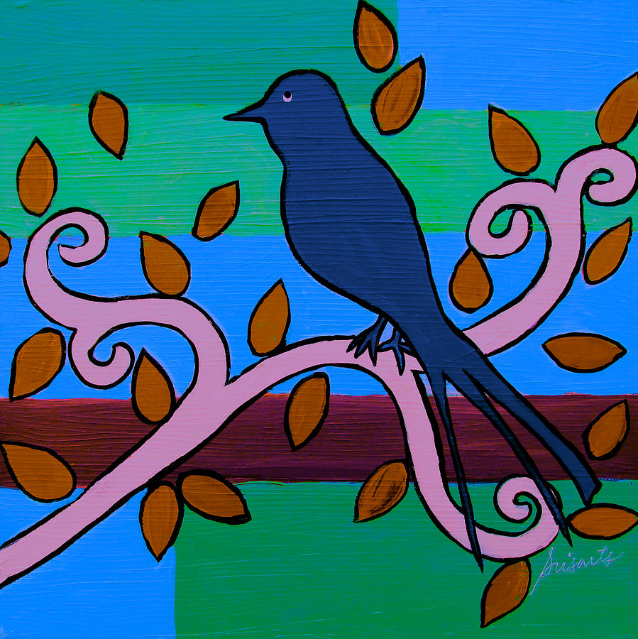 Whimsical Blue Bird #1 Painting by Pristine Cartera Turkus