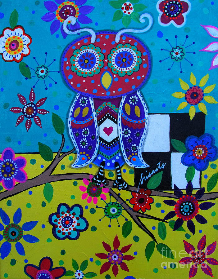 Owl Painting - Whimsical Owl #2 by Pristine Cartera Turkus