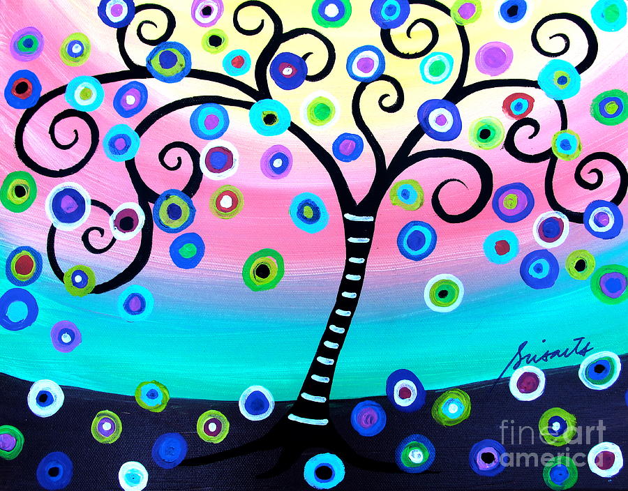 Whimsical Tree Of Life #1 Painting by Pristine Cartera Turkus