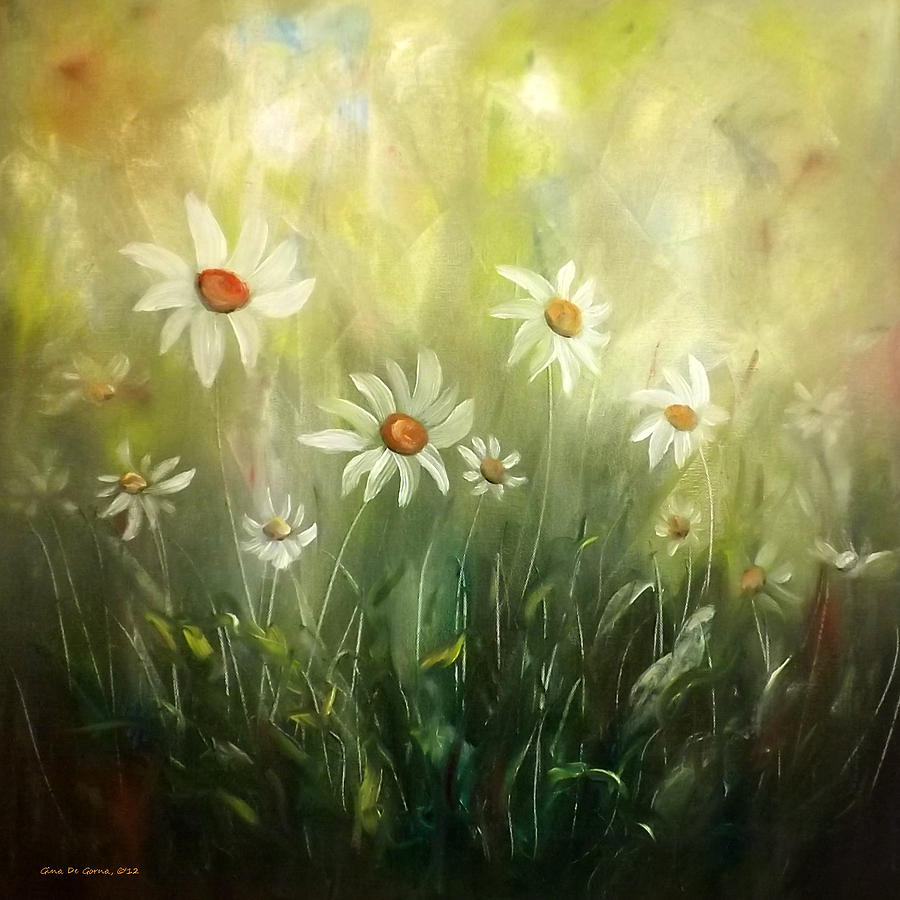 Flower Painting - White Daisies #2 by Gina De Gorna