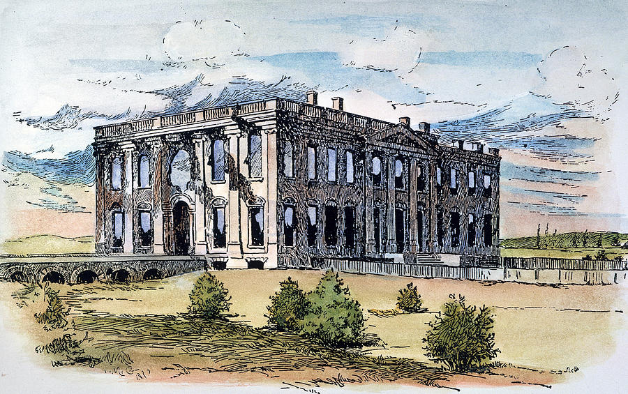 White House Ruins, 1814 #1 Drawing by Granger