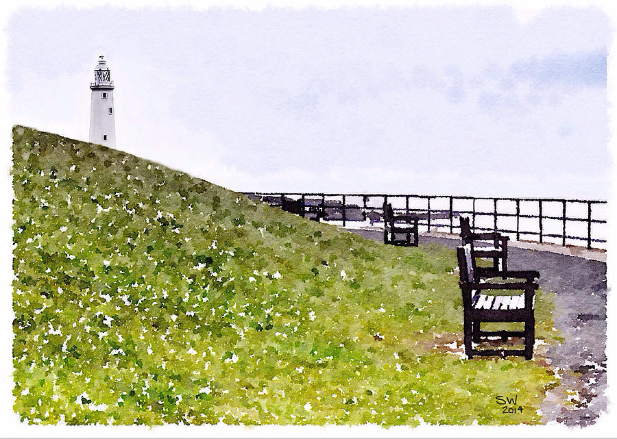 Whitley Bay Lighthouse Digital Art