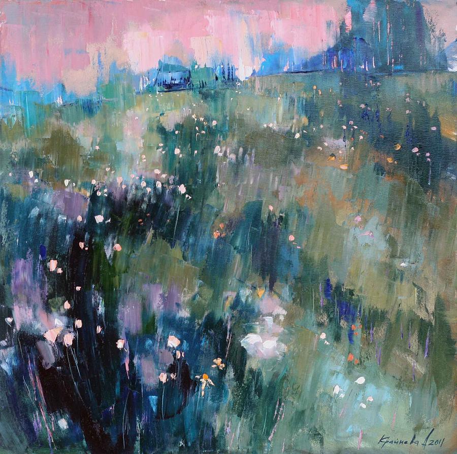 Wild grasses  #1 Painting by Anastasija Kraineva
