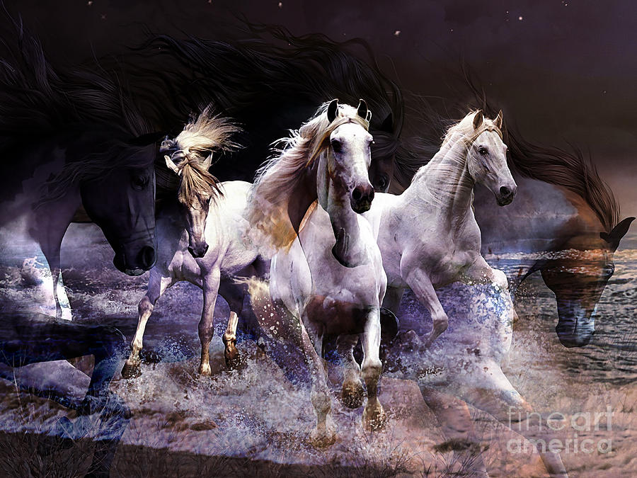 Horse Mixed Media - Wild Horses #1 by Marvin Blaine