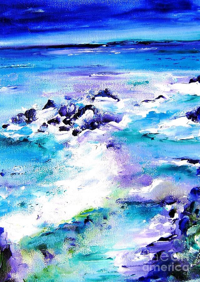 Wild seascape Painting- the waves of life  Painting by Mary Cahalan Lee - aka PIXI