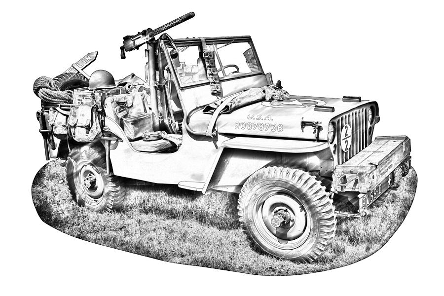 Willys World War Two Army Jeep Illustration #2 Photograph by Keith Webber Jr