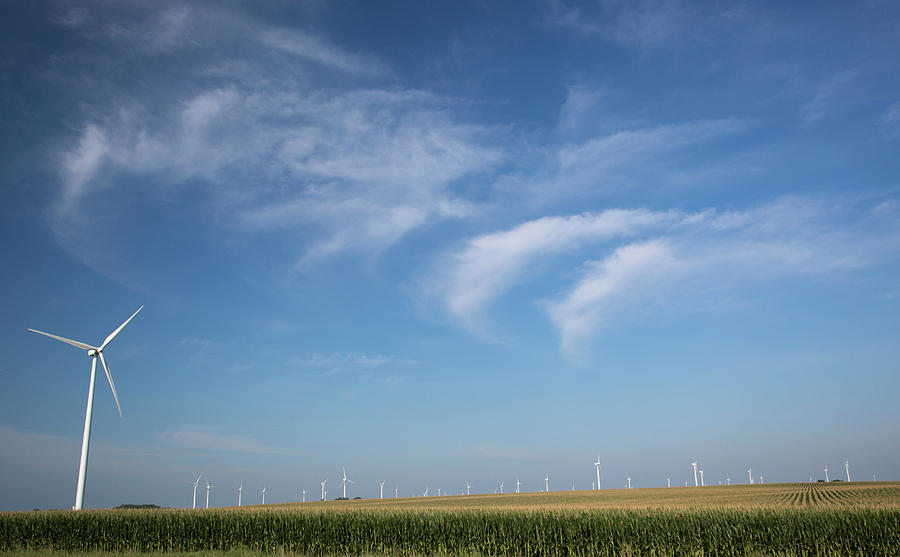 Summer Photograph - Wind Farm Turbines In Iowa #1 by Jim West