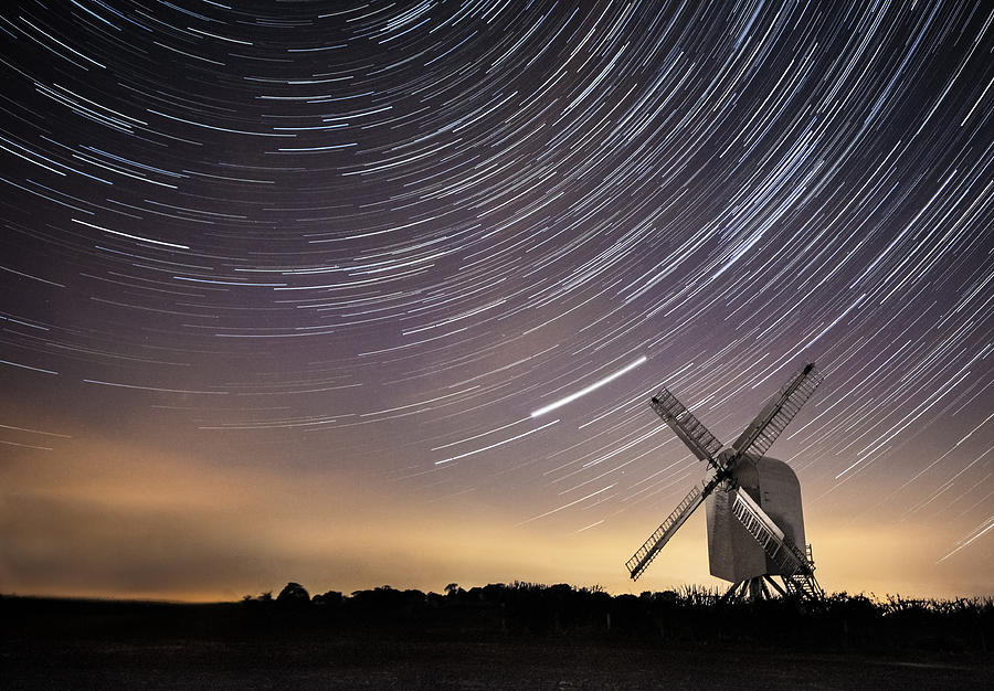 Windmill on a starry night. Photograph by Ian Hufton | Fine Art America