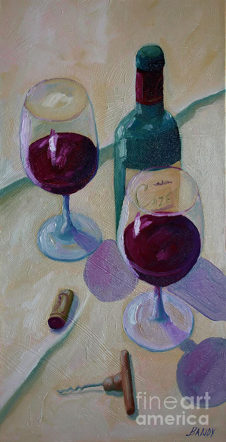 Wine Painting - Wine Bottle Still Life  #1 by Todd Bandy