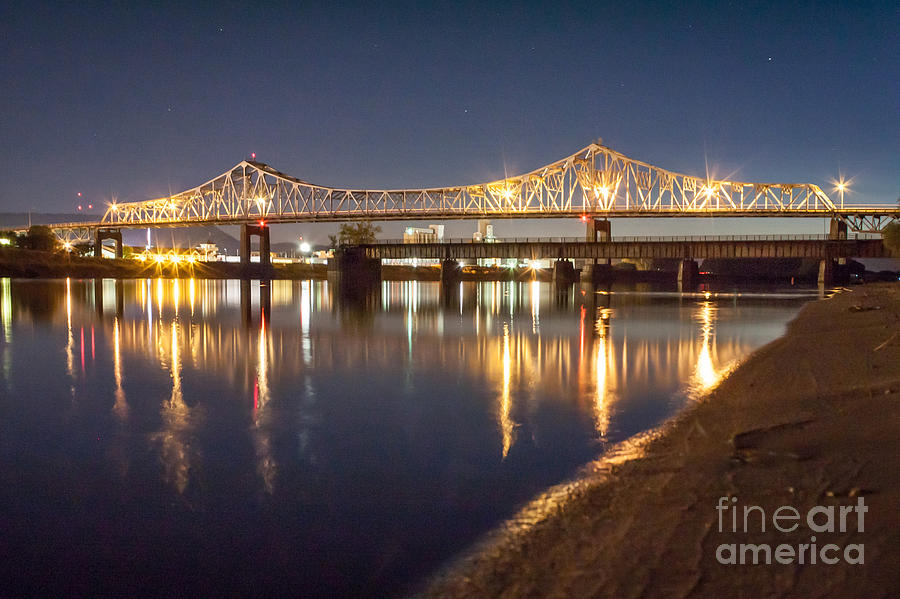 Winona Bridge at Sunset #1 Photograph by Kari Yearous