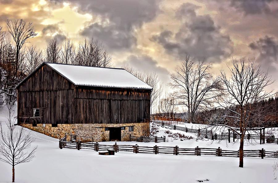 Winter Photograph - Winter Barn  #2 by Steve Harrington
