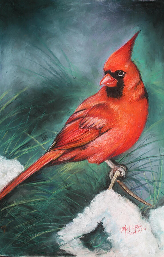 Winter Cardinal Painting by Melinda Saminski
