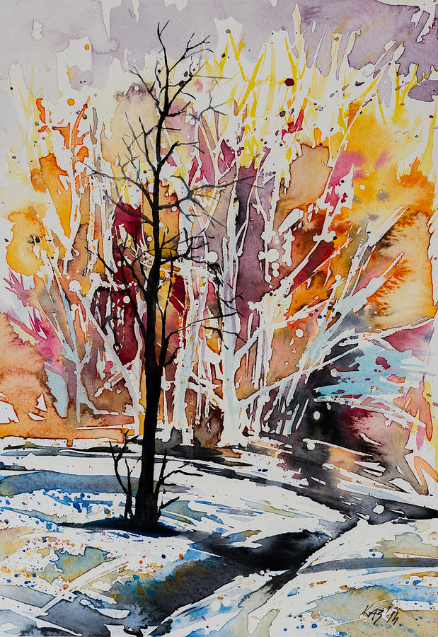 Winter #1 Painting by Kovacs Anna Brigitta