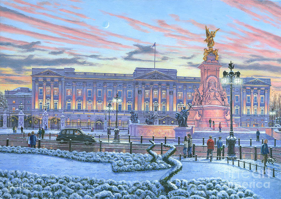 London Painting - Winter Lights Buckingham Palace #1 by MGL Meiklejohn Graphics Licensing