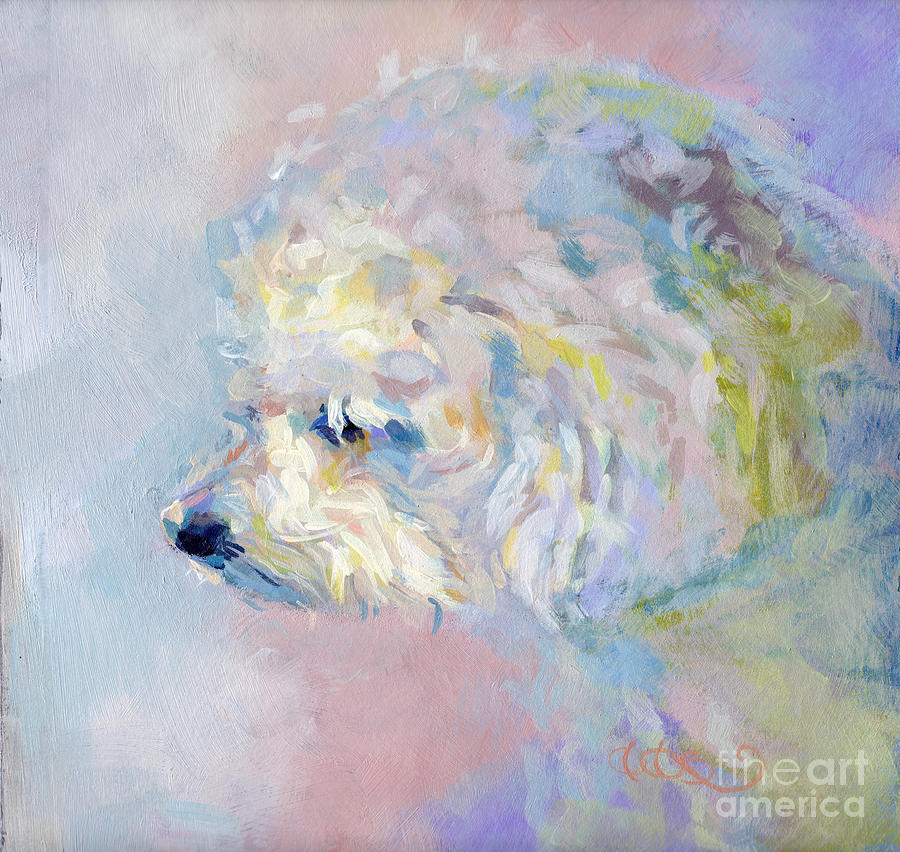 Bichon Painting - Winter Mickee #1 by Kimberly Santini