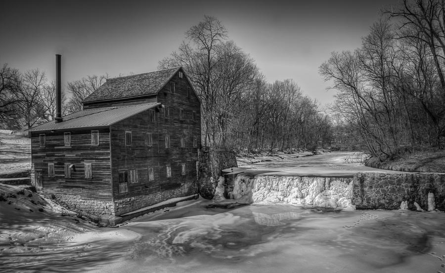 Grist Mill Photograph - Winter Mill #1 by Ray Congrove