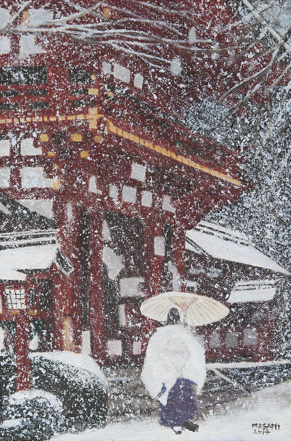 Winter Scene From Japan 1 Painting by Masami Iida