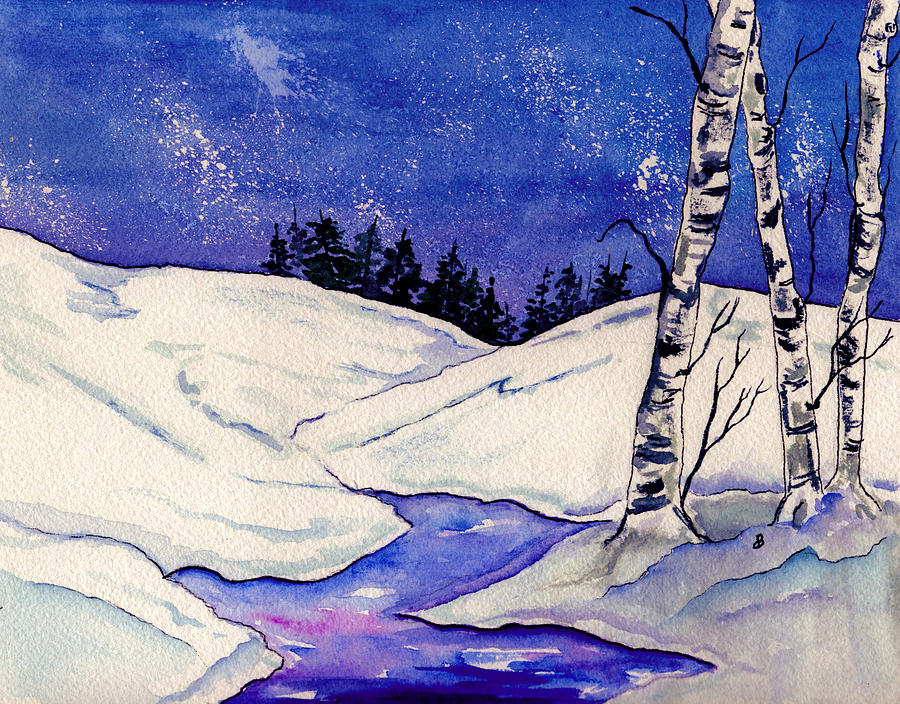 Winter Sky #1 Painting by Brenda Owen