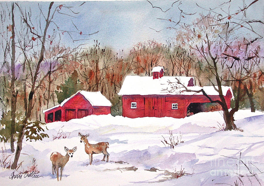 Winter Visitors Painting by Sherri Crabtree - Fine Art America