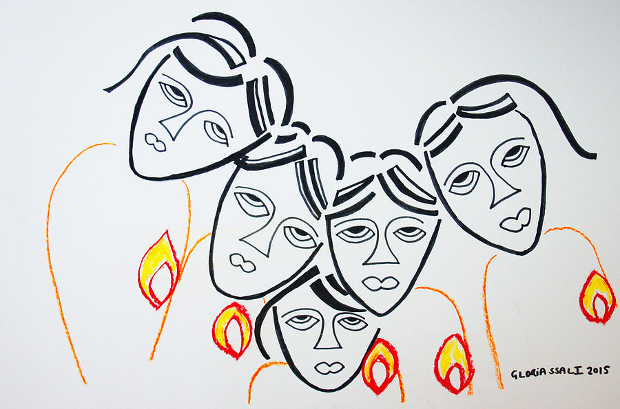 Wise Virgins #1 Painting by Gloria Ssali