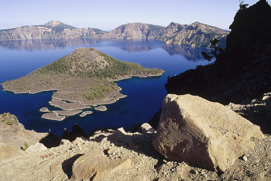 Wizard Island In Crater Lake #1 Photograph by Gerry Ellis