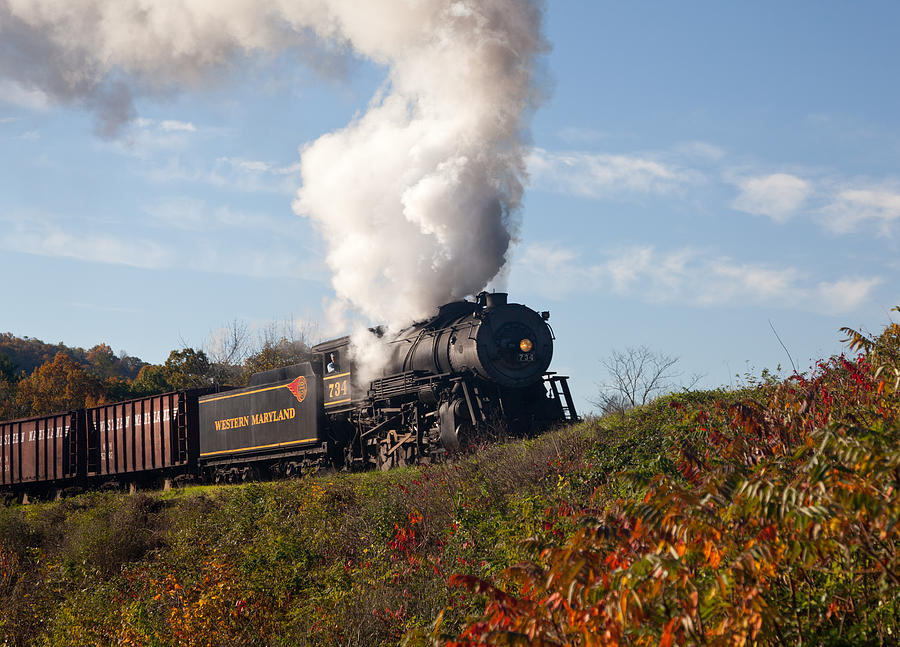 WM Steam train powers along railway Photograph by Steven Heap | Fine ...