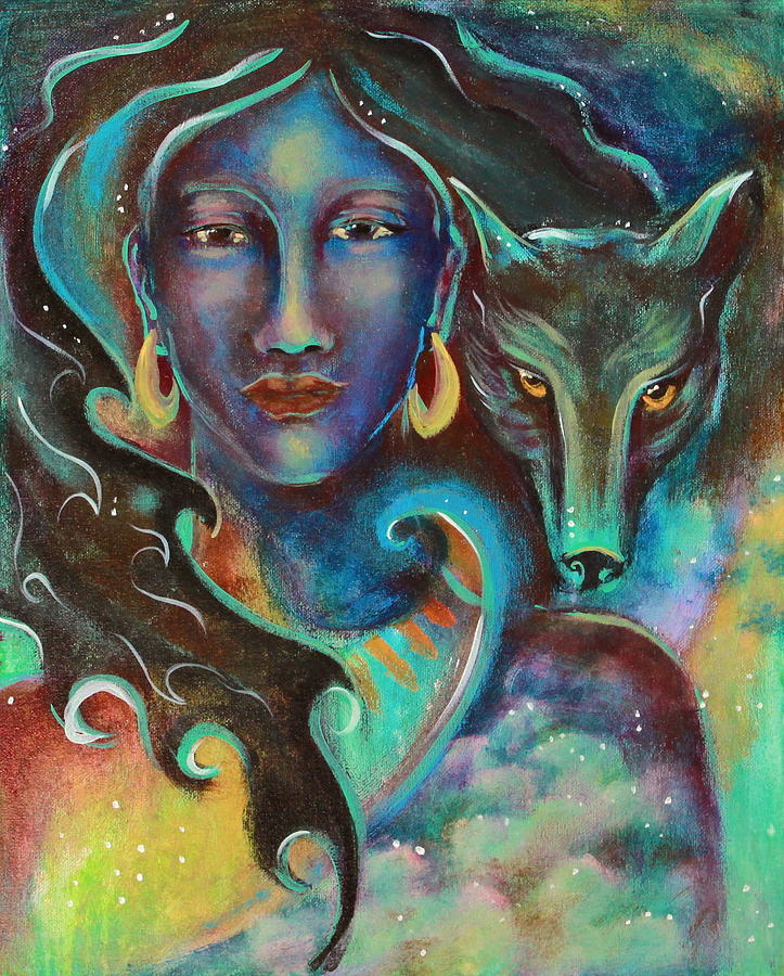 Wolf Dream #1 Painting by Crystal Charlotte Easton