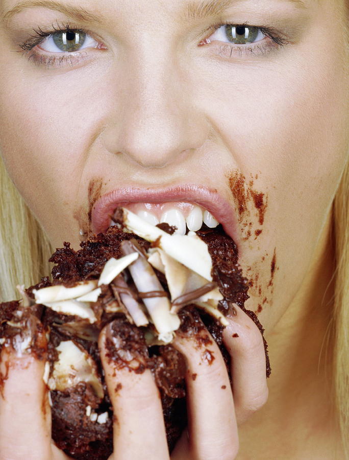 Woman Eating Cake Photograph By Jason Kelvin Science Photo Libray Fine Art America