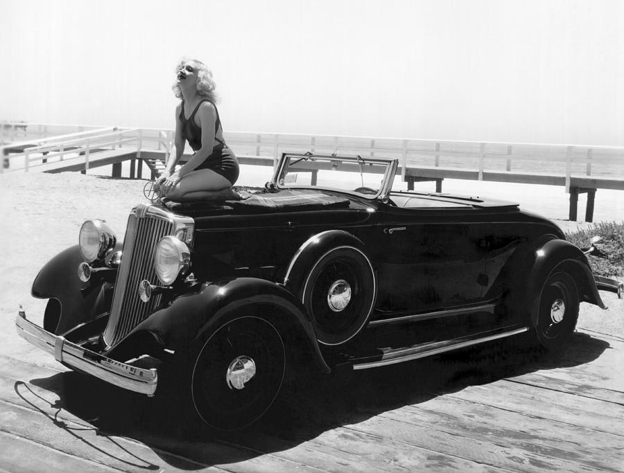 Woman On A Hupmobile #1 Photograph by Underwood Archives