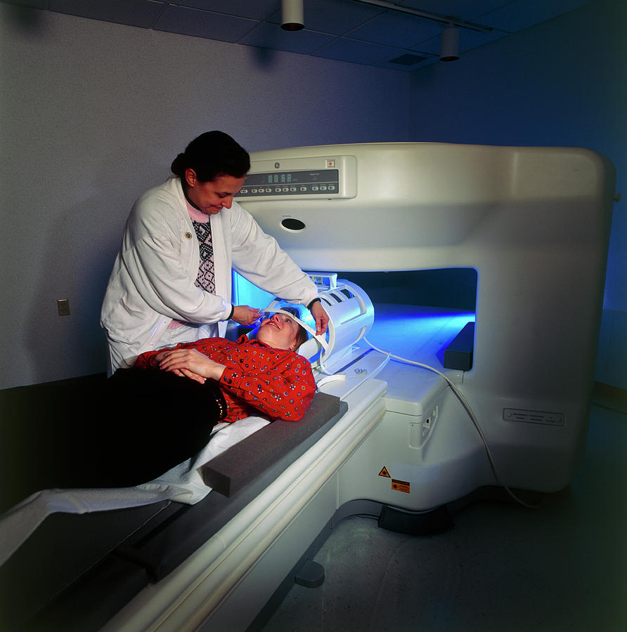 Woman Prepared For Entering A Wide Mri Scanner #1 Photograph by Stevie Grand/science Photo Library