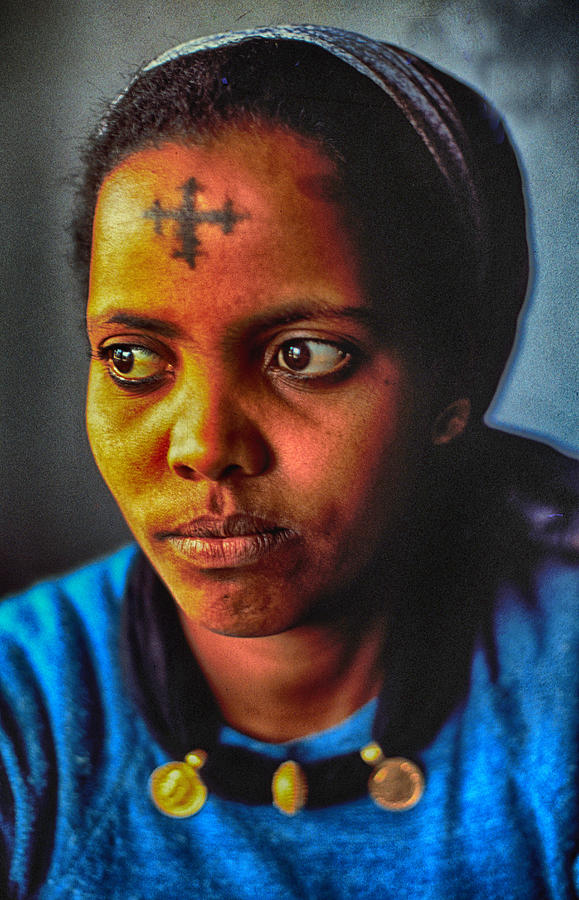 Woman with Coptic Cross Tattoo Photograph by Carl Purcell - Fine Art America