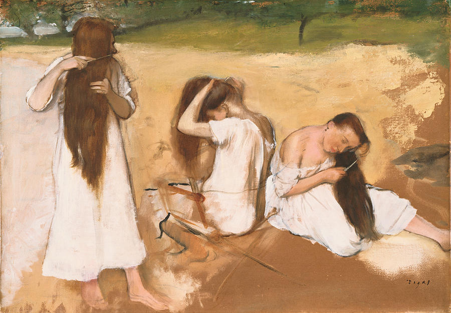Women Combing Their Hair #2 Painting by Edgar Degas