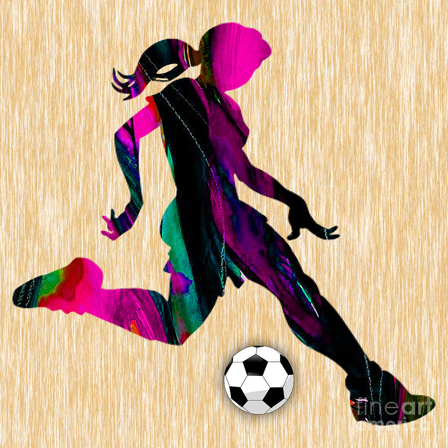 Womens Soccer #1 Mixed Media by Marvin Blaine