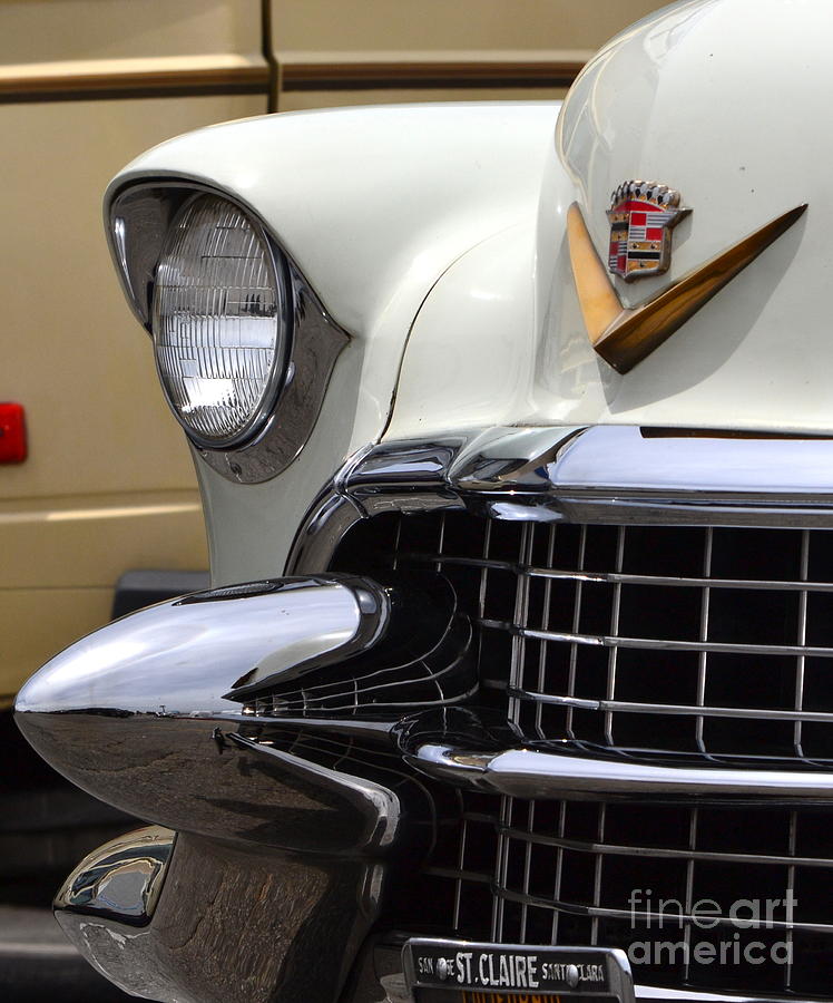 Cadillac Headlight #1 Photograph by Dean Ferreira